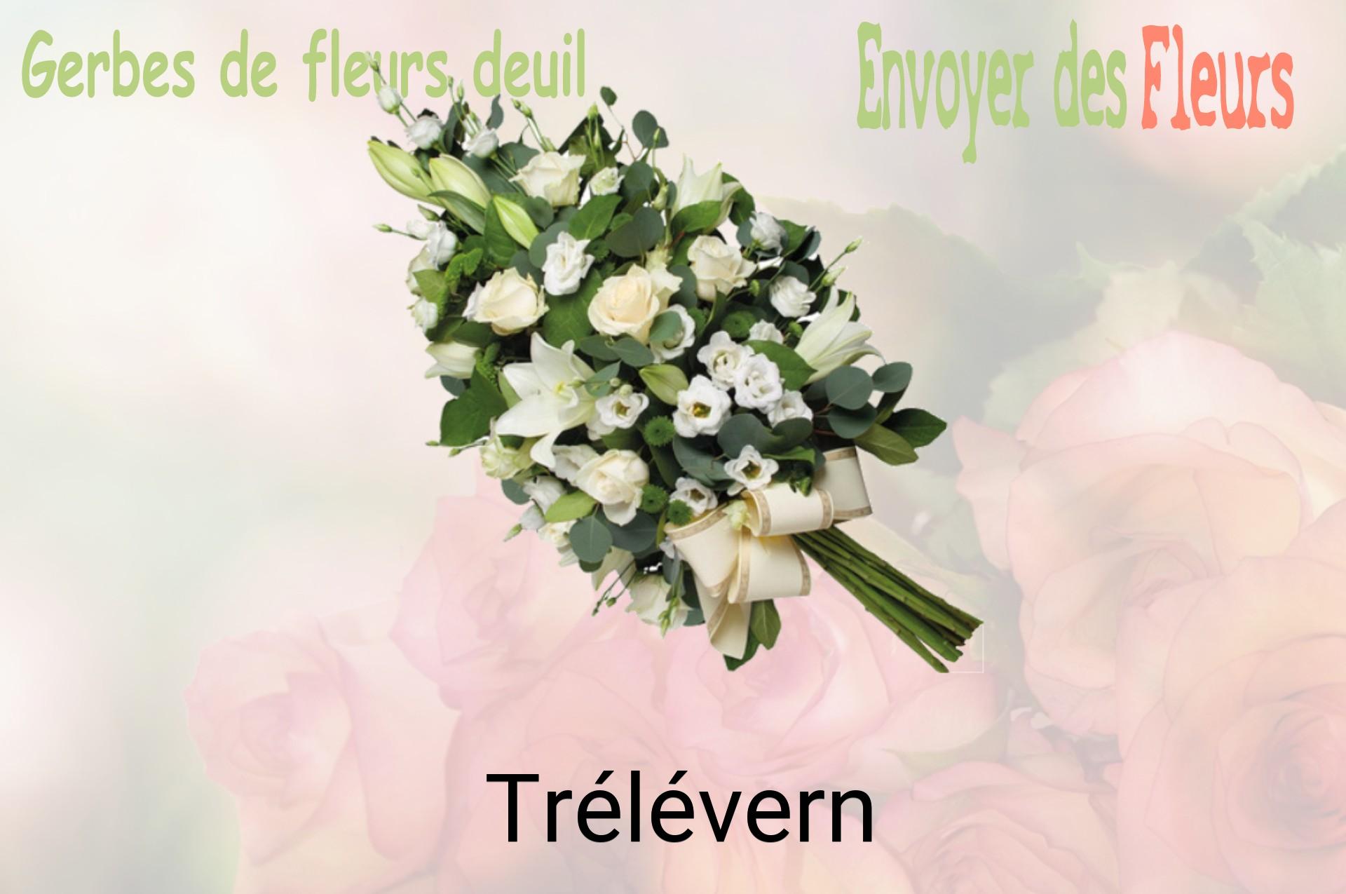 Gerbe de fleurs de deuil livrée à Trélévern